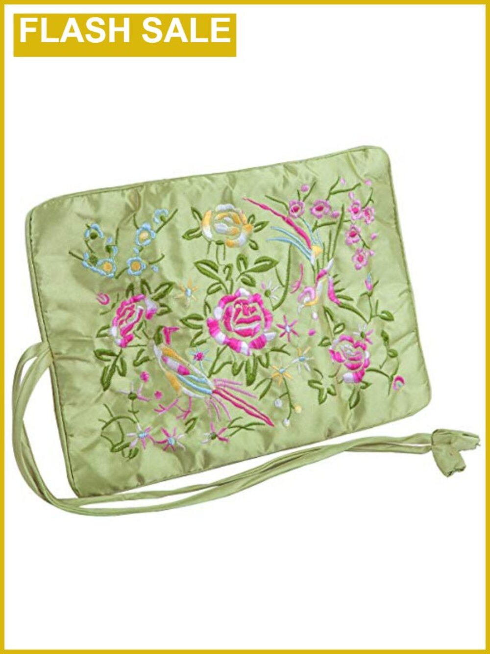 Embroidery Travel Jewelry Bag Roll Organizer with Zipper Pockets - Picture 2 of 6